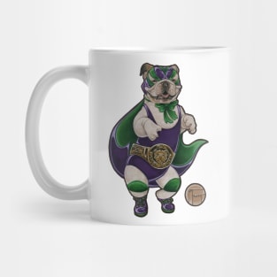 Bulldog Luchador - Dark Outlined Version Mug